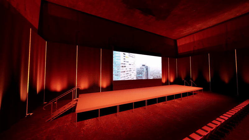 LED Wall Rental Los Angeles - 3D render LED Wall Display for Peacock and NBC Day of the Jackal